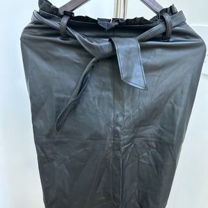 Zara Knit Mid Length Faux Leather Skirt!